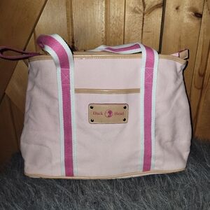 Vintage Duck Head Pink Canvas Tote Bag Y2K Preppy Logo"